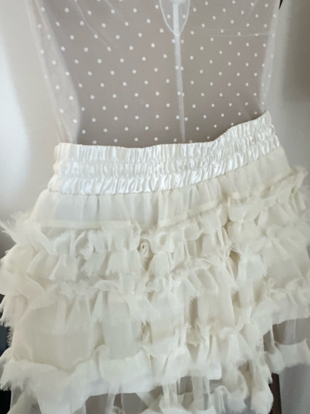 Vintage Women's White Ruffle Layered Mini Skirt - Unbranded - Picture 10 of 10